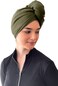 Elizabeth Roberts Hair Towel Wrap Anti Frizz 100% Cotton Double Layered T-Shirt Material Olive