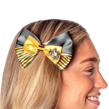 Harry Potter Hogwarts School Hufflepuff House Crest Hair Bow