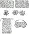 Leopard Spots 6-Pack Pillowcase, Eye Mask, &amp; Scrunchies Set-Standard