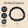 Luxury Silk Scrunchies with Travel Pouch- 100% Mulberry Silk Hair Ties- Gentle Elastic Hair Ties for All Hair Types- OEKO TEX Standard 100 (Set of 3: Black, Pink, Beige)