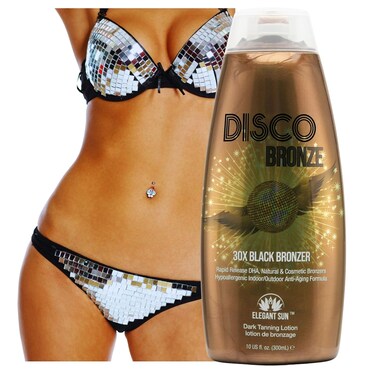 Disco Bronze Tanning Bed Lotion with Self Tanner 30X DHA, Indoor Tanning Lotion Accelerator for Tanning Beds, Hypoallergenic Outdoor Bronzing Tanning Lotion to Get Dark Fast