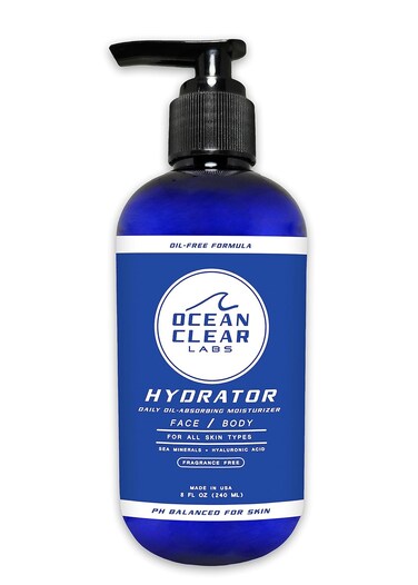 Daily Moisturizer for Face and Body, Natural Skin Hydrator for Acne, Oily, &amp; Sensitive Skin, Absorbs Excess Oil, Hyaluronic Acid, Oil-Free, Non-Comedogenic, Unscented (8oz)