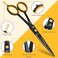 Professional Hair Scissors 5.5 Inches High-Carbon Stainless Steel Beard, Mustache, and Barber Scissors for Home and Saloon Carrying a Faux Leather Pouch in Matt Black by ACTIVEINN, Sharp Razor Edge