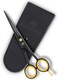 Professional Hair Scissors 5.5 Inches High-Carbon Stainless Steel Beard, Mustache, and Barber Scissors for Home and Saloon Carrying a Faux Leather Pouch in Matt Black by ACTIVEINN, Sharp Razor Edge