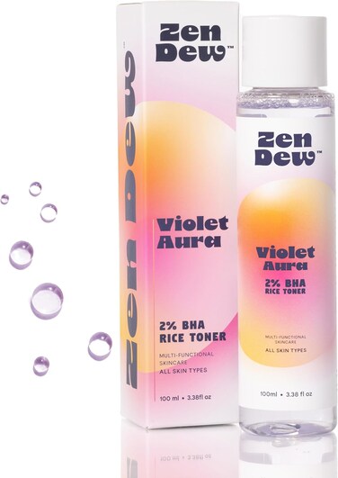 BHA Rice Toner   Violet Aura by Zen Dew   2% Salicylic Acid &amp; Niacinamide   BHA Liquid Exfoliant   Hydrating, Pore-Minimizing, Brightening, Alcohol-Free Toner