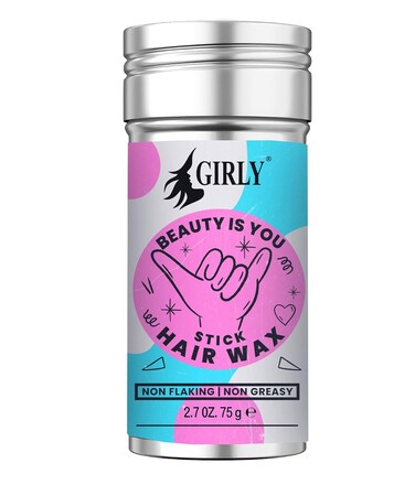 Girly Sleek &amp; Shine Hair Wax Stick For Women &amp; Kids Hair - Salon-Grade, Non-Greasy Pomade for Natural Hair and Wigs - Provides Long-Lasting Hold, Tames Flyaways- 2.7oz of Superior Control and Gloss