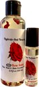 2 Pack Rose Body Oil and Roll-On Perfume Oil for Hair and Skin. Scented Coconut Oil. 3.4 fl oz, 10ml Travel Size Bottles