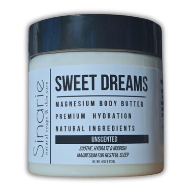 Sweet Dreams Magnesium Emulsified Body Butter, 4 oz., 1 Count   Mango Butter   Premium Magnesium Oil   Natural Ingredients   Magnesium Lotion