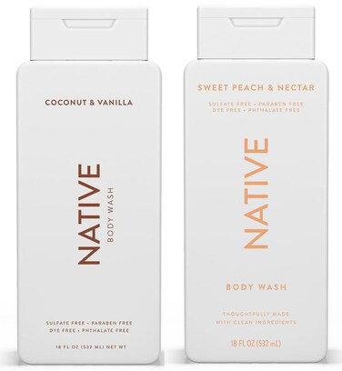 Bundle   Native Body Wash 2-Pack: Coconut &amp; Vanilla + Sweet Peach &amp; Nectar (18 fl oz each)