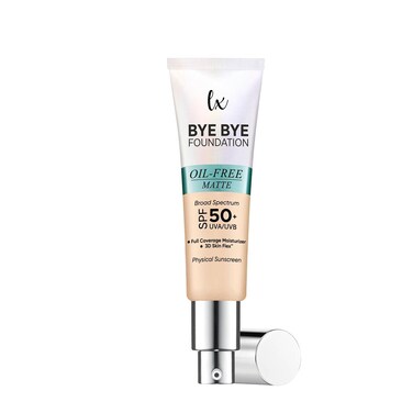 Lx Blend Bye Bye Foundation Oil Free Matte Coverage Moisturizer With SPF 50 (MEDIUM) 1 FL OZ