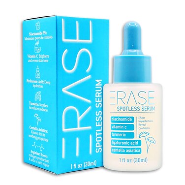 ERase Spotless Serum - Vitamin C Serum for Dark Spots with Niacinamide 5%, Korean Skin Care, Proactive Acne Treatment For Face, Hyaluronic Acid Hydration, Soothing Turmeric &amp; Centella Asiatica, 1fl oz
