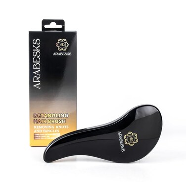 ARABESKS Detangling Brush for Adults &amp; Kids Hair - Detangler Brush for Wavy, Curly, Straight, Wet or Dry Hair - Black