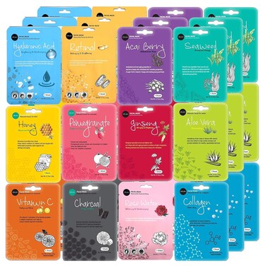 celavi Face Mask Set Korean Beauty Essence Facial Paper Sheet Mask Korea Skin Care Moisturizing 3 Packs of each 12 New flavors K-Beauty Skincare 36 masks in a pack Made in Korea