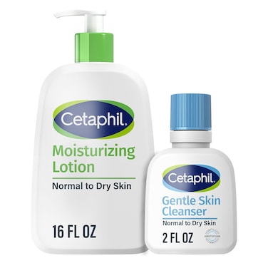 Cetaphil Moisturizing Lotion, 16oz, with Gentle Skin Cleanser, 2oz