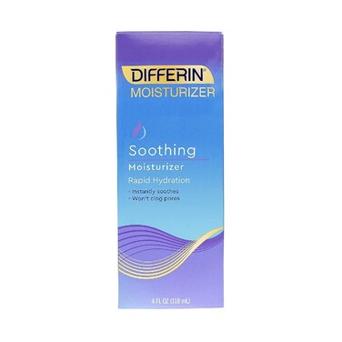 Differin Face Moisturizer by the makers of Differin Gel, Soothing Lotion for Face and Body, Gentle Skin Care for Acne Prone Sensitive Skin, 4 oz (Packaging May Vary)