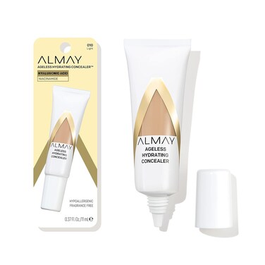 Almay Anti-Aging Concealer, Face Makeup with Hyaluronic Acid, Niacinamide, Vitamin C &amp; E, Hypoallergenic-Fragrance Free, 010 Light, 0.37 Fl Oz (Pack of 1)