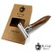 (4.5 Inch) Long Wood Handle Safety Razor for Men Women - Double Edge Manual Razor - Fits All Double Edge Razor Blade - Comes With 5 Shaving Blades, Brown