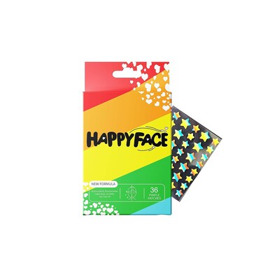 HappyFace Acne Patches, Hydrocolloid Pimple Patch For Face, Star Pimple Patches, 36 Count, All Skin Types