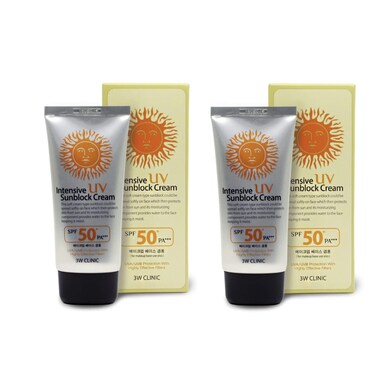 3W Clinic Intensive UV Sunblock Cream SPF50 PA+++ 70ml / 2.37 fl.oz(Pack of 2)