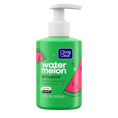Clean &amp; Clear Hydrating Juicy Gel Facial Cleanser, Gentle and Oil-Free Daily Face Wash to Remove Grime for Clear, Refreshed and Hydrated Skin, Watermelon, 7.5oz (Pack of 12)