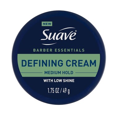 Suave Hair Cream Barber Essentials Defining Cream for Men, Medium Hold and Low Shine, Long-Lasting Barber Quality Results, 1.75 oz
