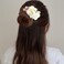 Lawie 4 Pack Artificial Flower Metal Hair Side Combs Slide Hair Clips With Teeth Floral Hair Bows Hairpins Grips Barrettes Clamps Headpieces for Women Girls