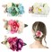 Lawie 4 Pack Artificial Flower Metal Hair Side Combs Slide Hair Clips With Teeth Floral Hair Bows Hairpins Grips Barrettes Clamps Headpieces for Women Girls