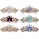Lawie 6 Pack Fancy Delicate Jeweled Gems Rhinestone Sparkly Glitter Flower French Barrette Metal Hair Clips Bun Chignon Twist Hairpins Ponytail Holder Headpiece Accessories for Women Girl