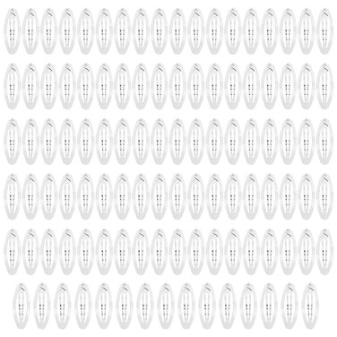 Lawie 100 Pack Bulk 2 Inch 5 CM Oval Snap Metal Hair Clips Barrettes Silver Hairpins Clips Thin Fine Bang Hair Holder Craft DIY Accessories for Women