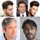 Q6 Base Custom Mens Toupee Hairpiece Human Indian Hair Replacement System Prosthesis Wigs - #1B60(Off Black with 60% Gray Hair)