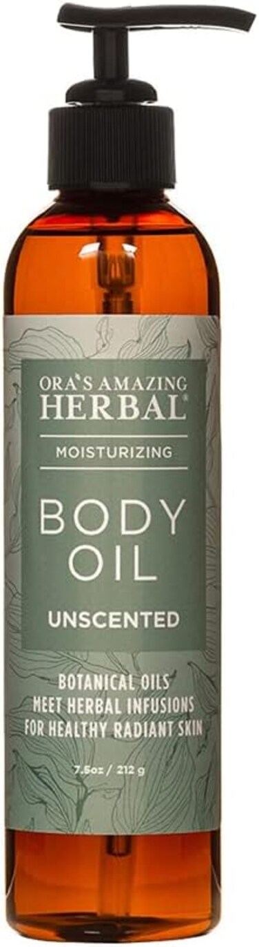 Ora's Amazing Herbal Calendula Oil with Thyme Jojoba for Eczema and Sensitive Dry Skin, Moisturizing Body Oil for Men and Women, Fragrance Free Unscented, Recycled Plastic Packaging, 7.5 Fl Oz