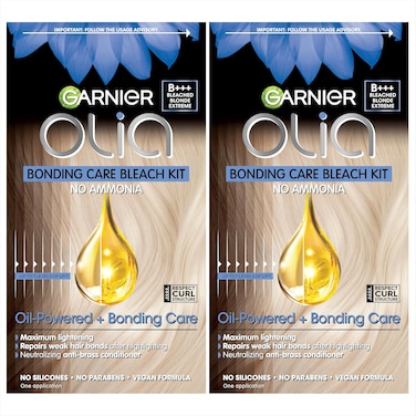 Garnier Hair Color Olia Ammonia-Free Brilliant Color Oil-Rich Permanent Hair Dye, B+++ Bleach Blonde Extreme, 2 Count (Packaging May Vary)