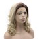 Mxangel Shoulder Length Half Hand Tied Synthetic Hair Lace Front Natural Ombre Ash Blonde Wig