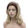 Mxangel Shoulder Length Half Hand Tied Synthetic Hair Lace Front Natural Ombre Ash Blonde Wig