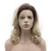Mxangel Shoulder Length Half Hand Tied Synthetic Hair Lace Front Natural Ombre Ash Blonde Wig