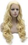 Mxangel Long Wavy 613 Blonde Hand Tied Synthetic Hair Lace Front Wig Natural