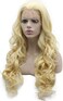 Mxangel Long Wavy 613 Blonde Hand Tied Synthetic Hair Lace Front Wig Natural