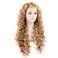Mxangel Long Heat Resistant Synthetic Hair Highlight Blond Celebrity Stylish Curly Lace Front Wig