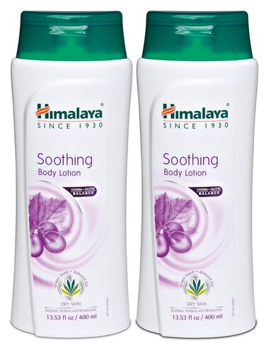 Himalaya Soothing Body Lotion for Dry Skin, with Grape Seed and Almond Oil, Soothes and Moisturizes 13.53 oz (400 ml), 2 Pack