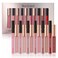 BestLand 12Pcs Matte Liquid Lipstick + Lip Liner Pens Set, One Step Lips Makeup Sets Pigment Velvety Nude Brown Lip Liner Stain Waterproof 24 Hours Long Wear Lip Gloss Make up Gift Set (Set C)