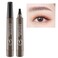Microblading Eyebrow Pen - Eyebrow Pencil Magical Upgraded Eye Brow Pencils for Women with 4 Fork Tip &amp; Spoolie Brush for Natural-Looking Hair-Like Defined Brows, Last All-Day (Gray Brown)