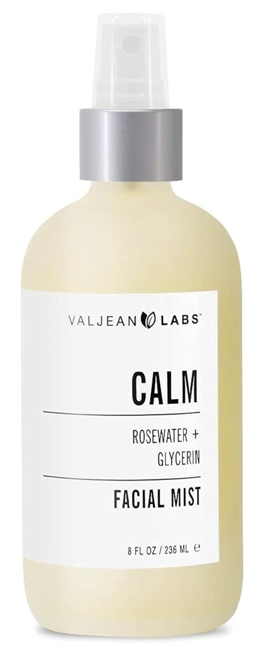 VALJEAN LABS Face Mist - Calm   Rosewater + Glycerine   Calms, Moisturizes, Soothes   Helps to Even Complexion   Paraben Free, Cruelty Free, Made in USA (8 oz)