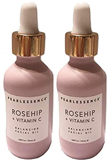 Pearlessence Rosehip Balancing Facial Oil + Rosehip Fruit Oil &amp; Vitamin C - Daily Hydration to Balance &amp; Revive Skin   Adds Moisture to Dry Skin   Made in USA &amp; Cruelty Free (1.83 fl oz each, 2 Pack)