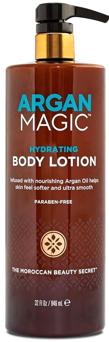 Argan Magic Hydrating Body Lotion with Argan Oil &amp; Shea Butter for Dry Skin - Nourishes Skin, Restores Moisture, Smooths &amp; Softens   Non-Greasy Formula   Paraben Free (32 oz)