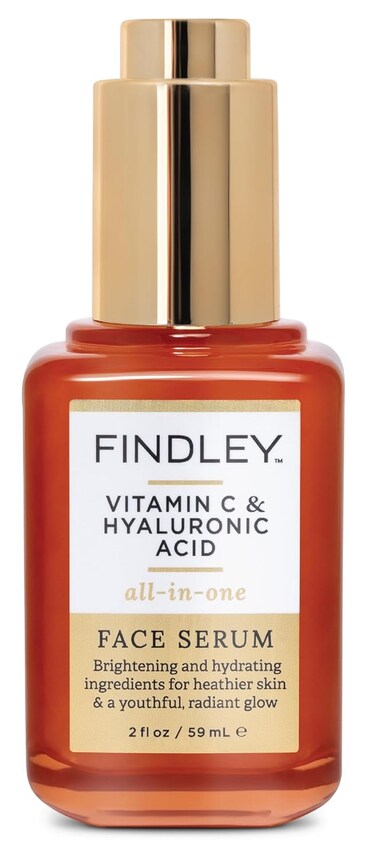 Findley All-in-One Face Serum with Vitamin C and Hyaluronic Acid - Hydrating &amp; Anti-Aging   Promotes Youthful, Radiant Skin   Reduces Fine Lines &amp; Wrinkles (2 Fl Oz)