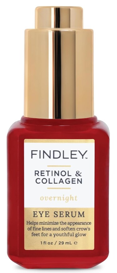 Findley Retinol &amp; Collagen Overnight Eye Serum   Minimize Fine Lines &amp; Soften Crow's Feet   Youthful Glow (1 Fl Oz)