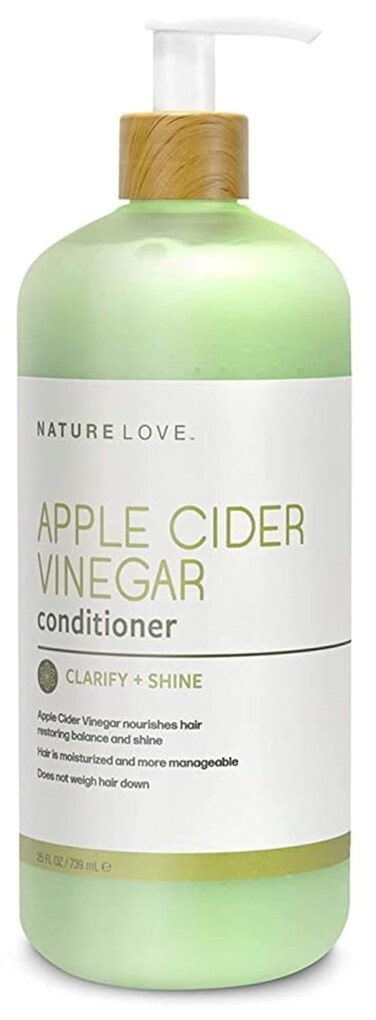 Nature Love Apple Cider Vinegar Conditioner   Clarify + Shine   Revitalize Hair and Scalp   Purifies Without Stripping   Paraben Free, Cruelty Free, Made in USA (25 oz)