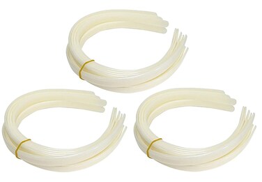 Q-YO Craft Plastic Headbands - No Teeth, DIY Hair Accessories (30pc 3/8" (12mm))