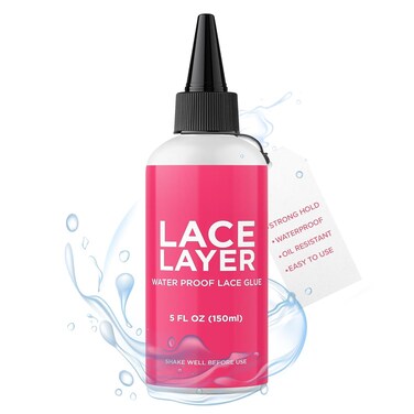 Lace Wig Adhesive - 5 oz - Invisible Bonding Glue for Lace Wigs, Frontals, and Closures, Waterproof &amp; Humidity Resistant Lace Frontal Glue (Strong Hold) (5 oz)
