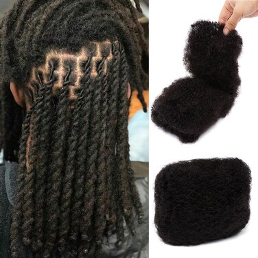 Afro Kinky 100% Bulk Human Hair Soft Kinkys Bulk Braiding Hair For Dreadlocs Extensions Locs Repair And Twist/Braids 30 Gram Per Piece Hair Extentions (10inches)